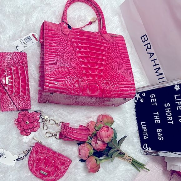 Brahmin Caroline handbag and Veronica wallet in Pink Cosmo - Picture 6 of 12